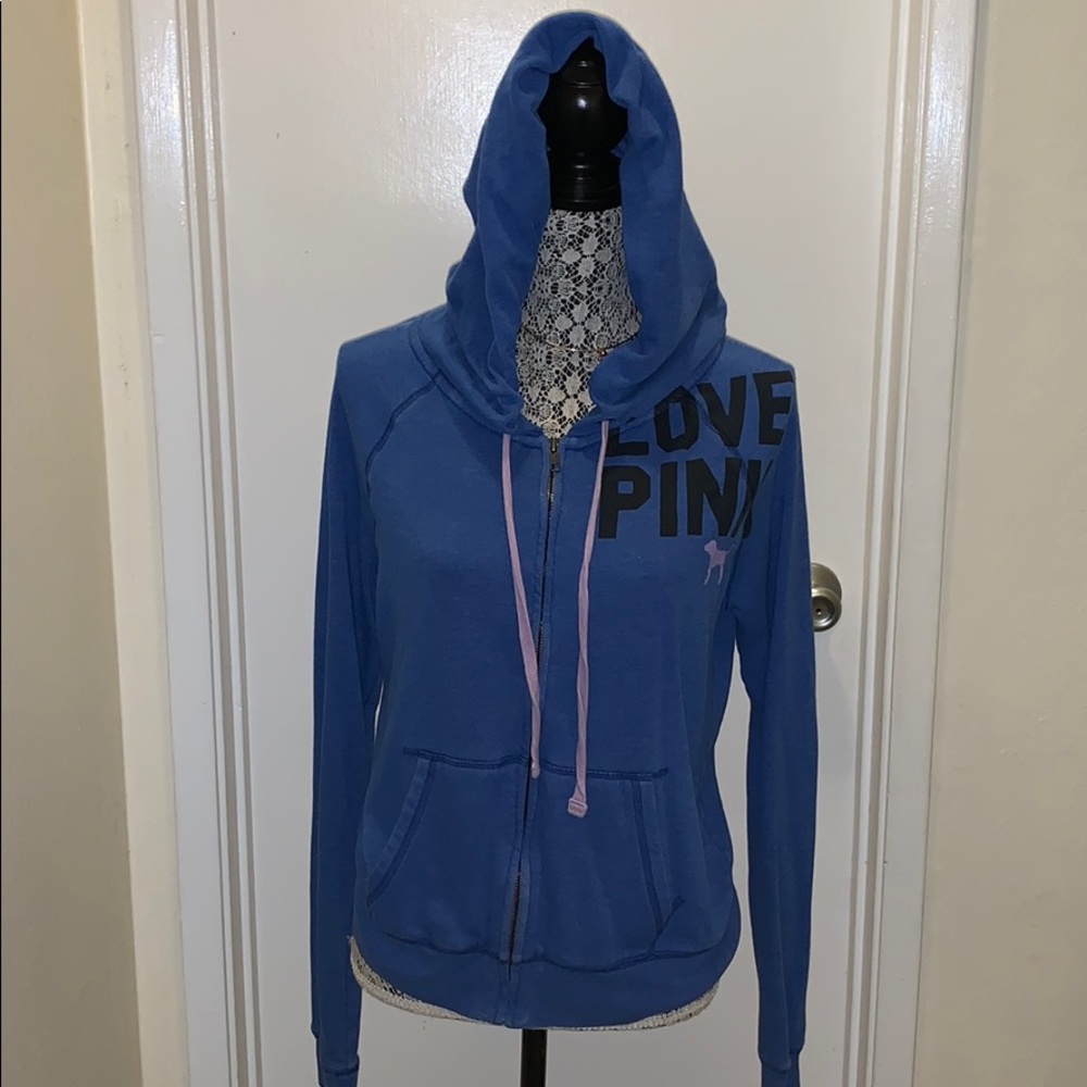 Faded Blue Zip up with hood